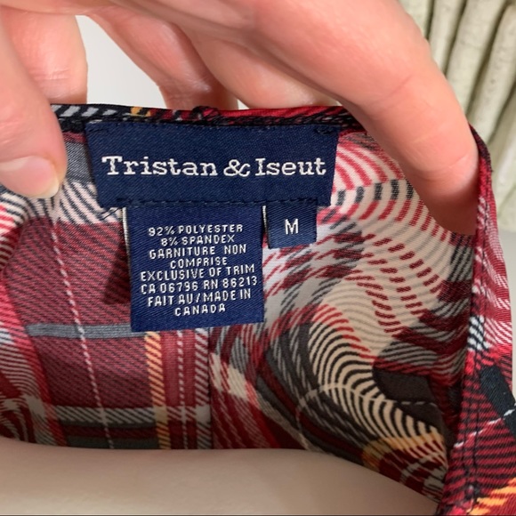 Tristan & Iseut plaid reverse seam long sleeve top - Picture 11 of 11